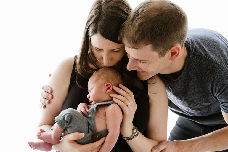 Grey and Black outfits for newborn family photos - newborn photography Melbourne
