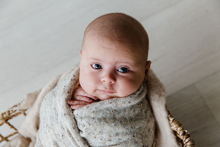 Awake photos - one of the benefits of babies older than newborn - Newborn Photography.